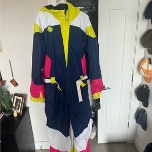 TIPSYELVES MEN'S NEON KNOCKOUT SNOW SUIT